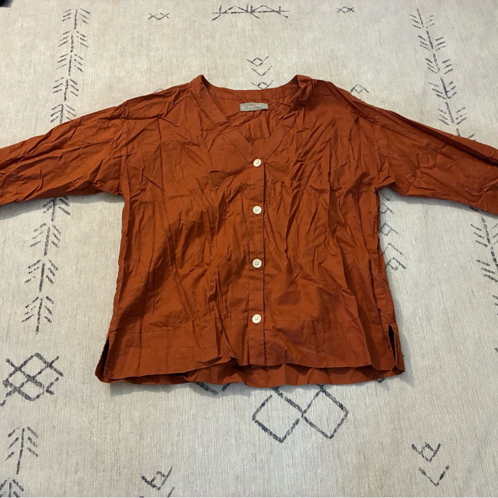 Everlane Rust Button-Up Blouse